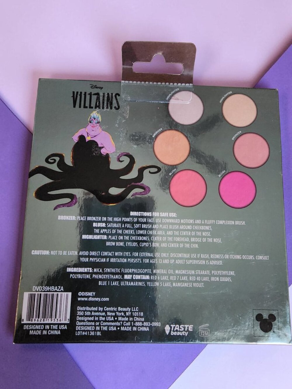 Disney Villains Ursula Complexion Palette – Bronzer, Highlighter & Blush (New) - Picture 4 of 5